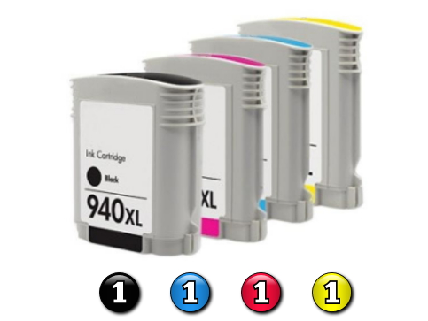 4 Pack Combo Compatible HP940XL(1BK/1C/1M/1Y) ink cartridges